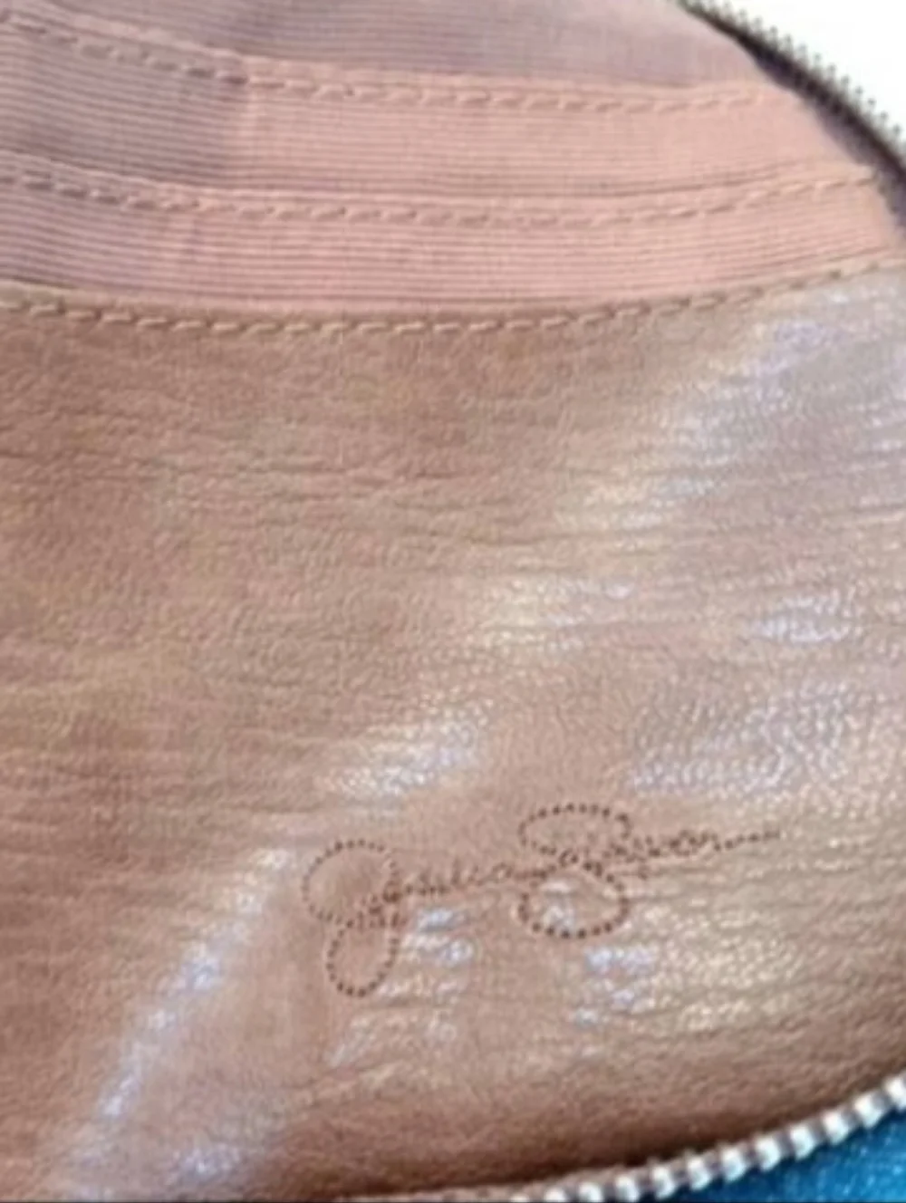 Jessica Simpson Mini Crossbody Wallet Bag | EUC | Denim, Studs, Zip Around